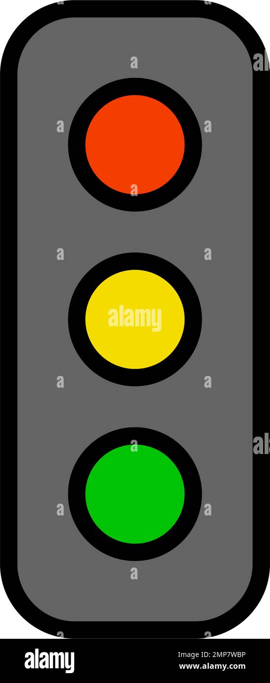 Flaches Ampelsymbol. Einfache Ampel. Bearbeitbarer Vektor. Stock Vektor