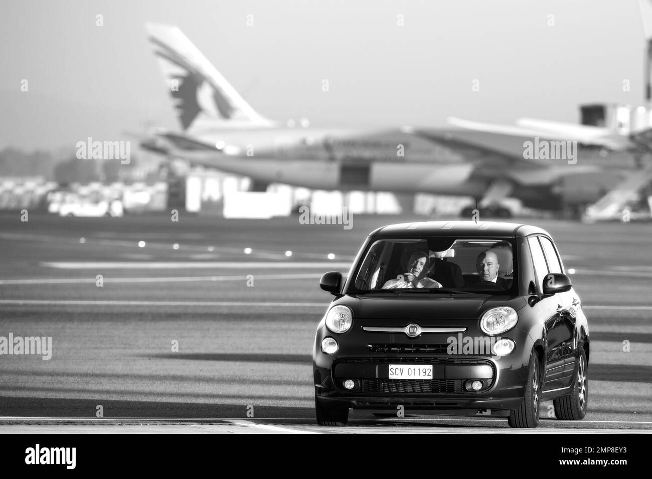 Fiumicino, Italien, 31. Januar 2023. Papst Franziskus kommt am Fiumicino Leonardo da Vinci International Airport in Rom an, um ein Flugzeug für seine sechstägige apostoische Reise in die Demokratische Republik Kongo und den Südsudan zu besteigen. Maria Grazia Picciarella/Alamy Live News Stockfoto