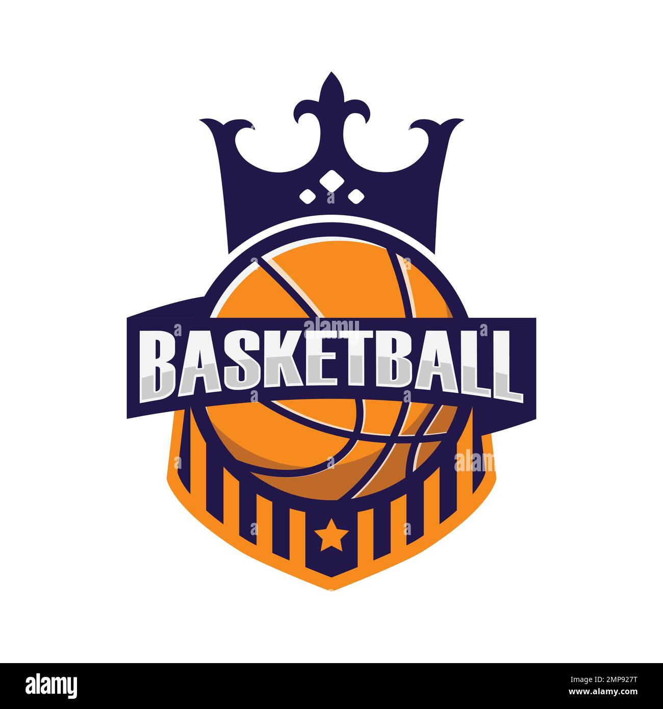 Vektorbild des Logos des Basketball Clubs. Basketball Club Logo Template Creator für Sportmannschaft Vector Stock Vektor