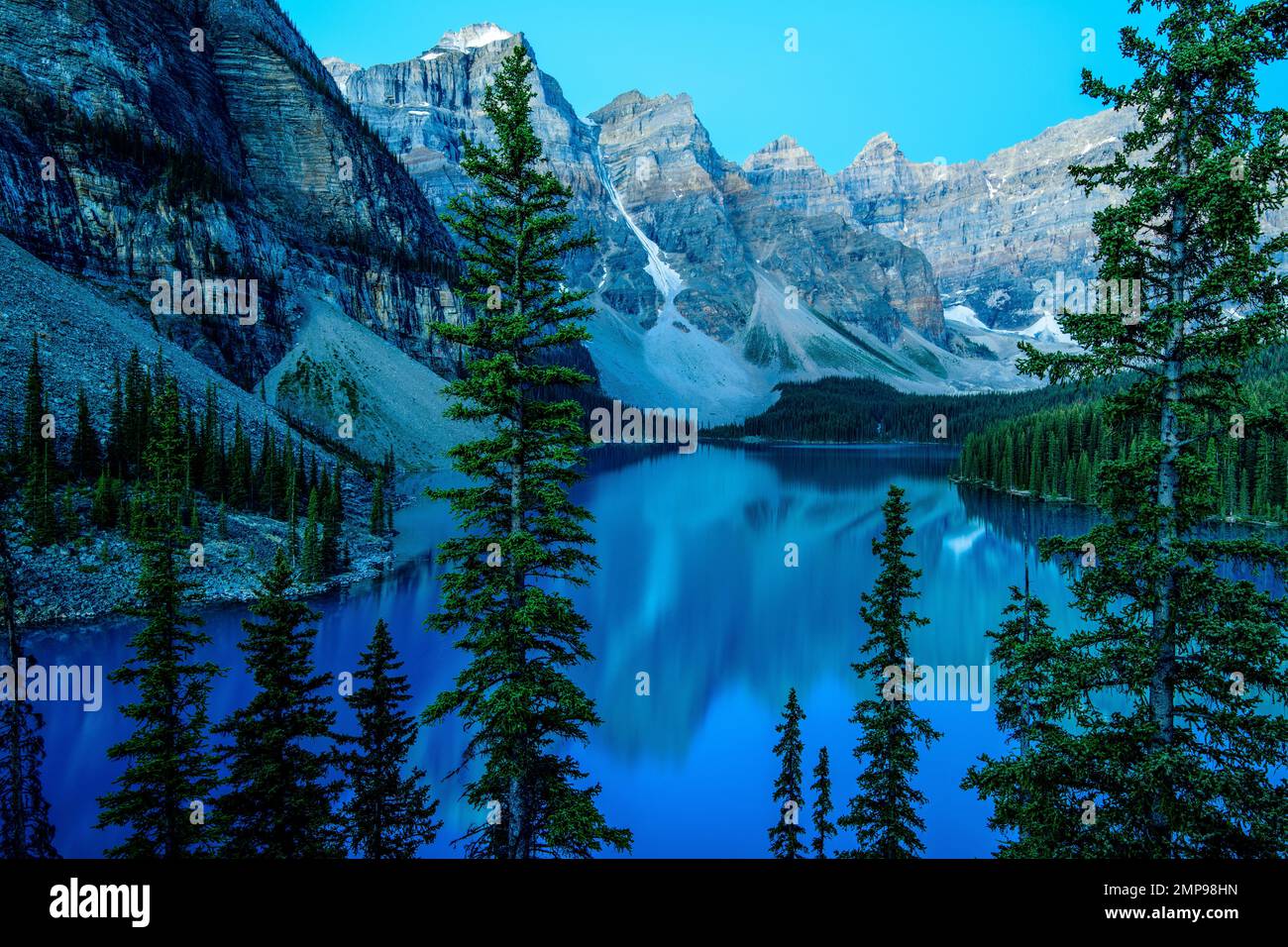 Wunderschöne Landschaft am Moraine Lake Stockfoto