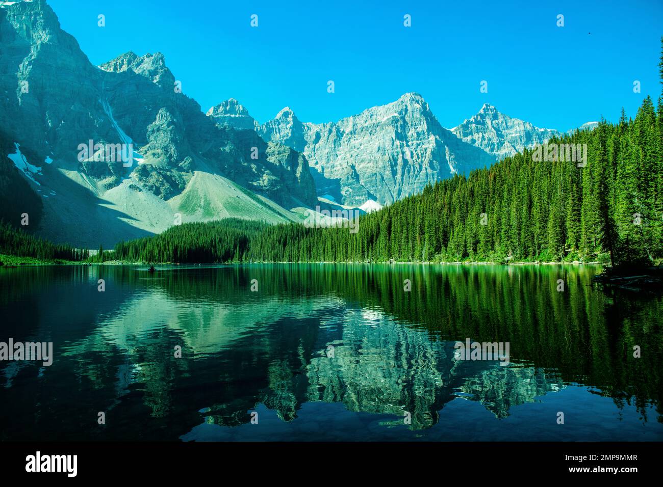 Wunderschöne Landschaft am Moraine Lake Stockfoto