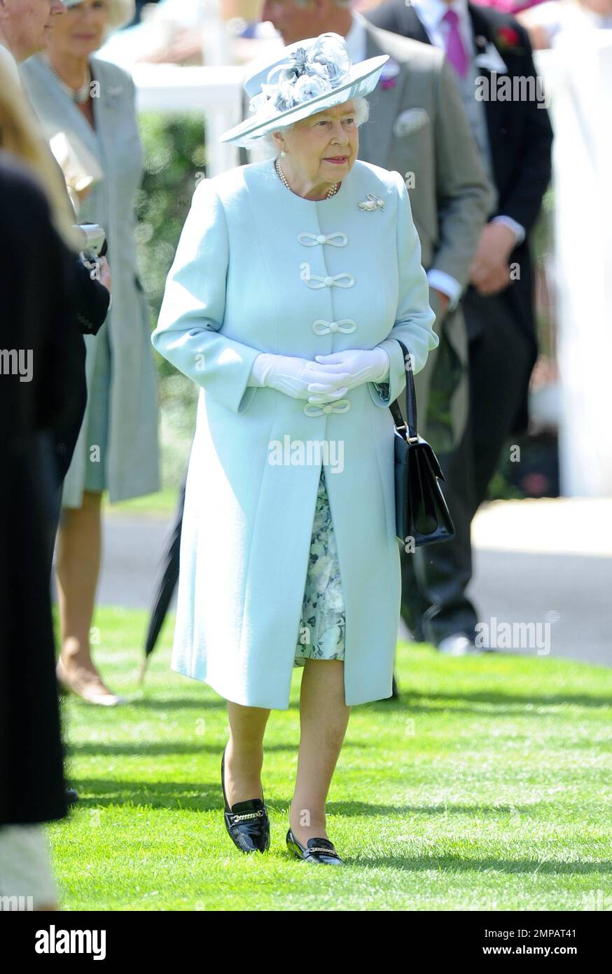 Königin Elisabeth II, Prinz Philip auf der Rennbahn Ascot, Berkshire, England, 17. Juni 2014. Stockfoto