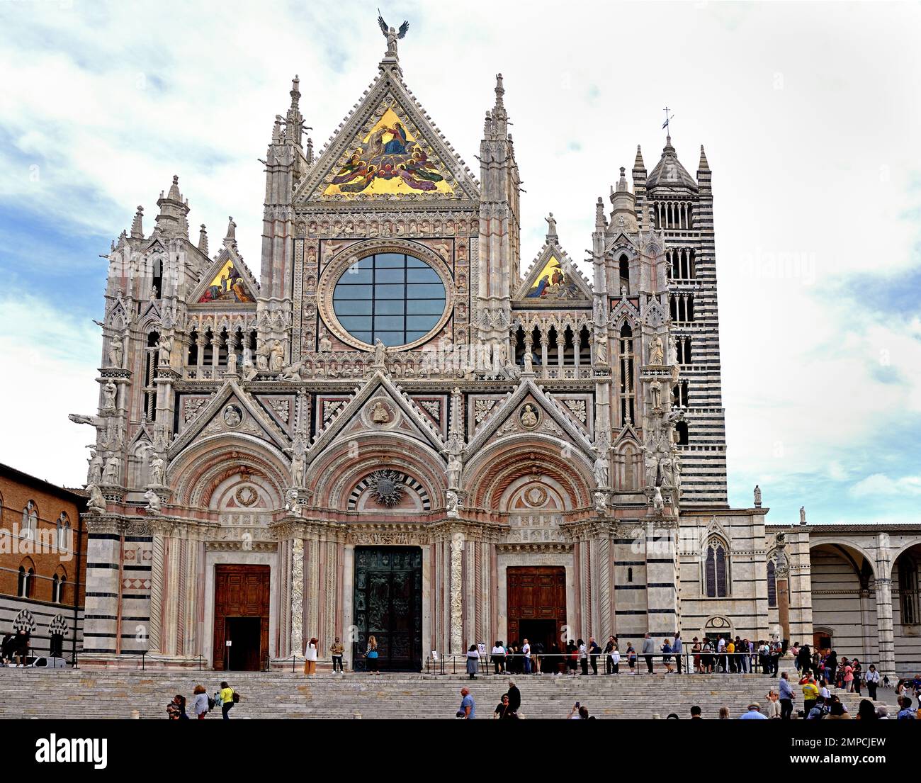 , Metropolitanische Kathedrale der Heiligen Maria der Himmelfahrt - Duomo di Siena, 1215. Und 1348., 13. Jahrhundert, Toskana, Italien, Italienisch, Gotik, Romanik, Klassik. Stockfoto