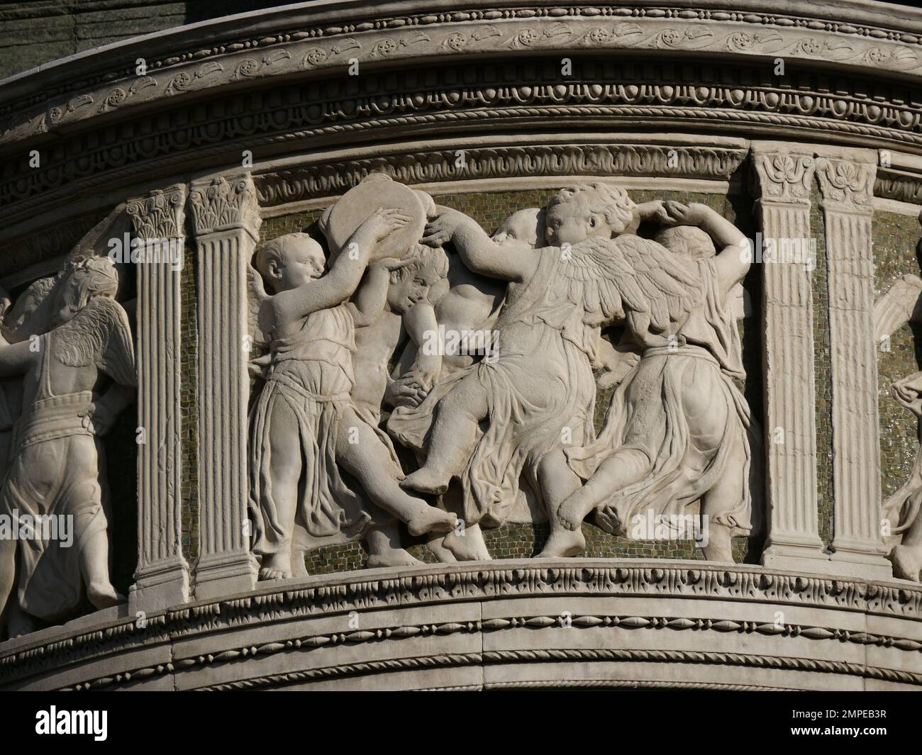 Pulpito di Michelozzo e Donatello, Esterno Duomo di Prato (Italia), Cattedrale di Santo Stefano. Stockfoto