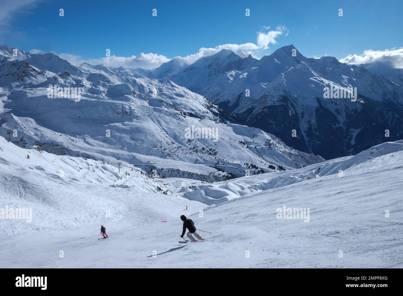 Michael Bunel / Le Pictorium - Skifahren in den Alpen - 3/1/2016 - Savoie / Frankreich / La plagne - Illustration Skiurlaub. 23. Januar 2023 La plagn Stockfoto