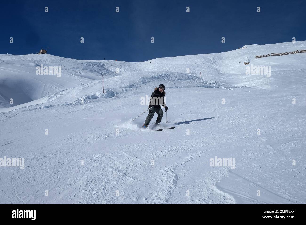 Michael Bunel / Le Pictorium - Skifahren in den Alpen - 3/1/2016 - Savoie / Frankreich / La plagne - Illustration Skiurlaub. 23. Januar 2023 La plagn Stockfoto
