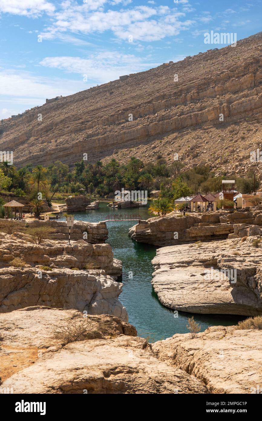 wadi bani oman Stockfoto