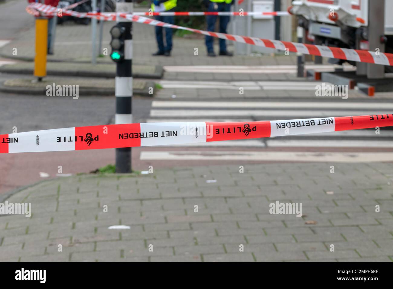 Polizei Ducktape In Amsterdam Niederlande 24-1-2023 Stockfoto