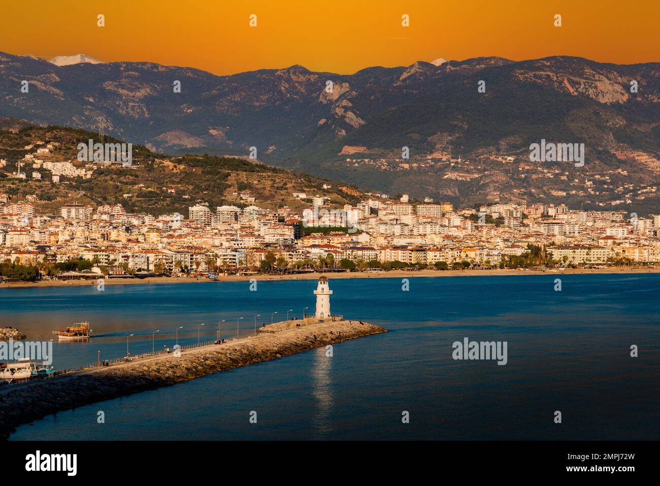 Alanya Stadt. Mittelmeerküste. Türkei. Stockfoto