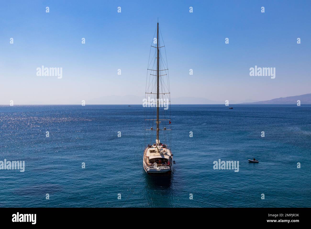 Luxusyacht im Ägäischen Meer Stockfoto