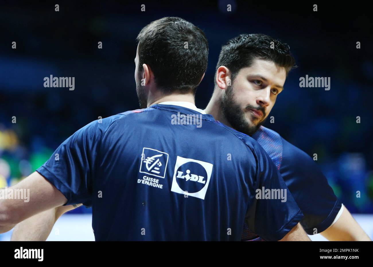 Nicolas Tournat of France vor der IHF Men's World Championship 2023, Handballfinale zwischen Frankreich und Dänemark am 29. Januar 2023 in der Tele2 Arena in Stockholm, Schweden – Foto: Laurent Lairys/DPPI/LiveMedia Stockfoto