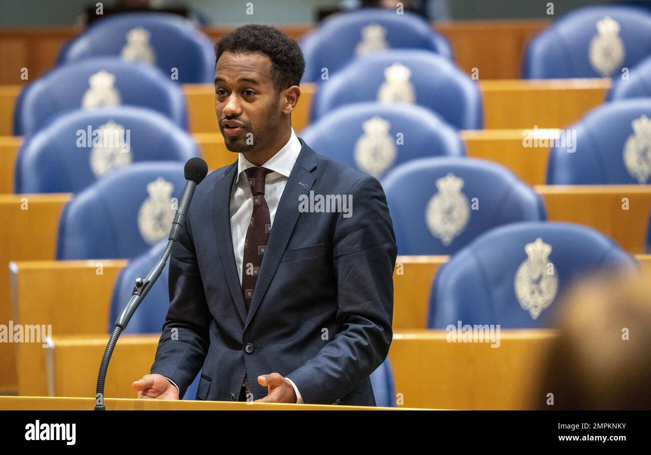 HAAG - Habtamu de Hoop (PVDA) im Repräsentantenhaus über die Rekrutierung internationaler Studenten. ANP LEX VAN LIESHOUT niederlande raus - belgien raus Stockfoto