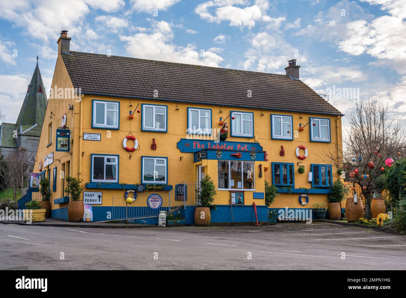 The Lobster Pot Blackness (früher Blackness Inn) im Dorf Blackness am Ufer des Firth of Forth in West Lothian, Schottland, Großbritannien Stockfoto