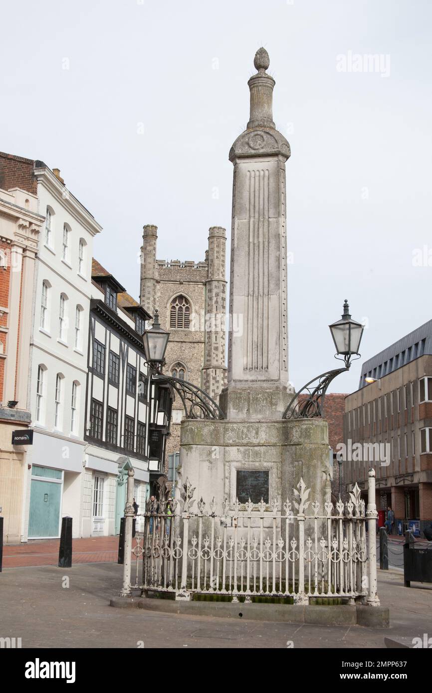 Blick auf den Market Place in Reading, in der britischen Stadt Stockfoto