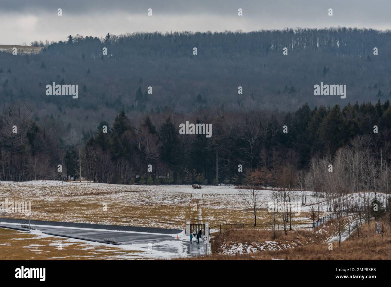 Ein Foggy-Nachmittag am Flight 93 National Memorial, Pennsylvania USA, Stoystown, Pennsylvania Stockfoto