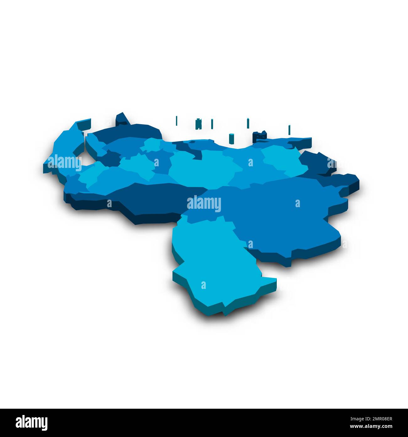 Politische Karte der Verwaltungsabteilungen in Venezuela Stock Vektor