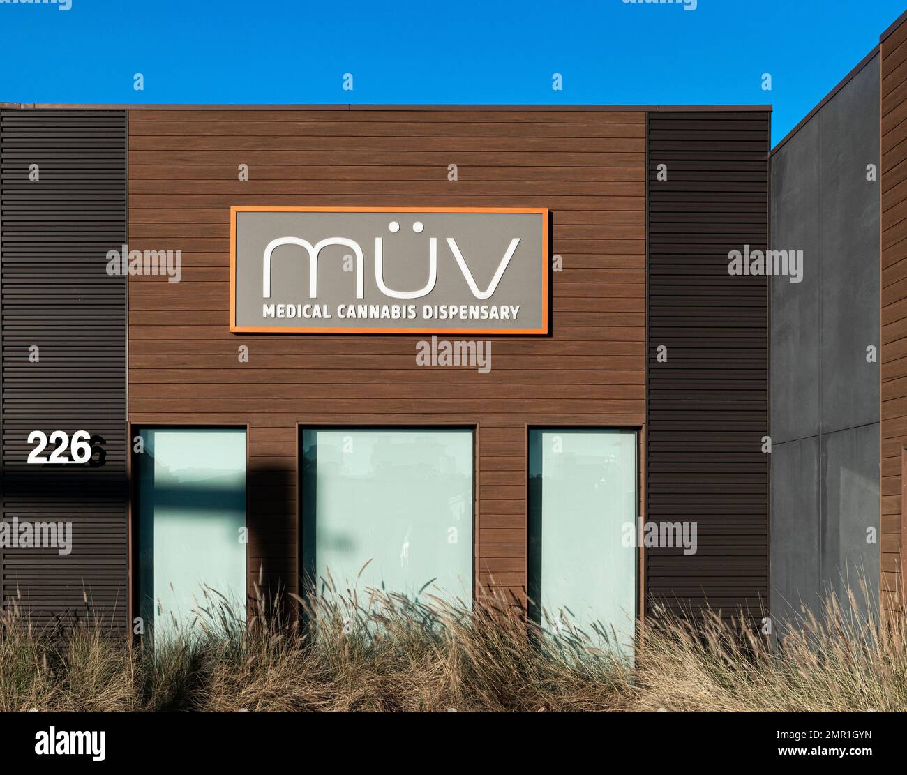 Medizinisches Cannabis-Dispensaire MUV. Stockfoto