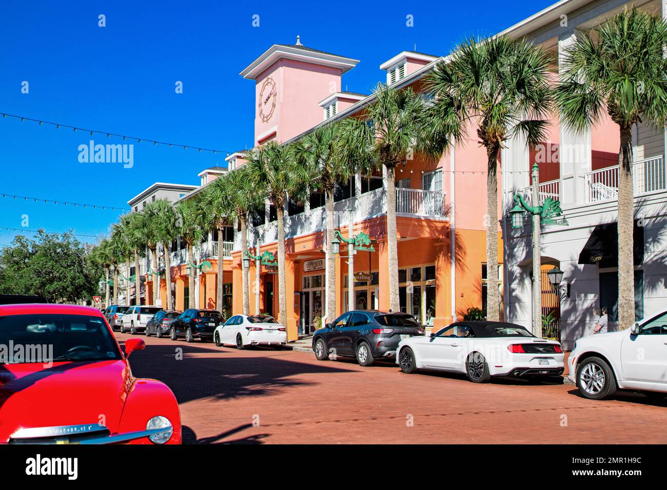 Downtown Market Street in Celebration Village. Stockfoto