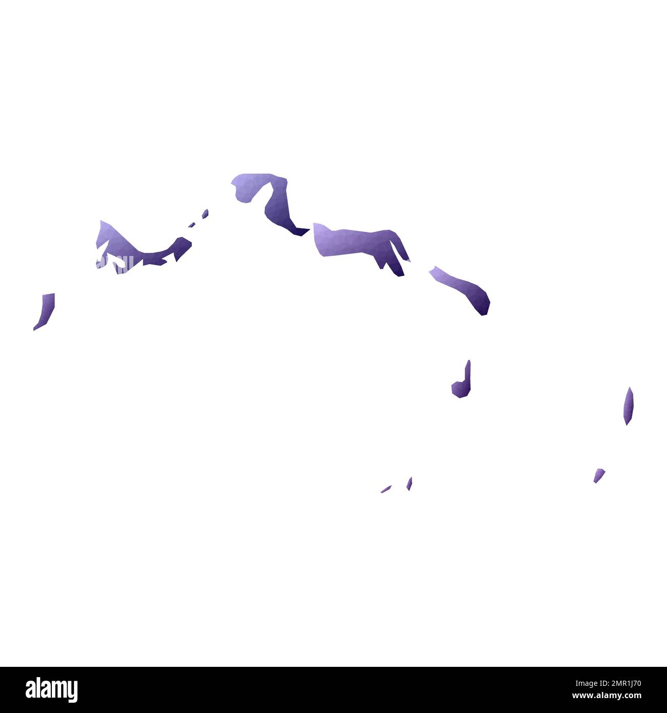 Turks- und Caicos-Karte. Geometrischer Stil für die Länderumrisse. Lebendige violette Vektordarstellung. Stock Vektor