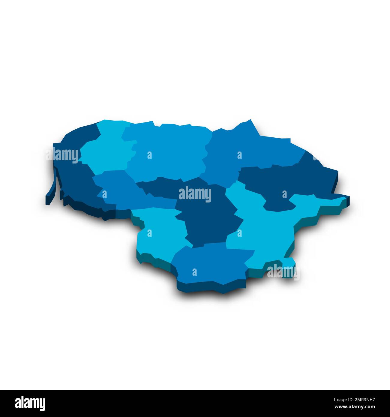 Politische Karte der Verwaltungsabteilungen Litauens Stock Vektor