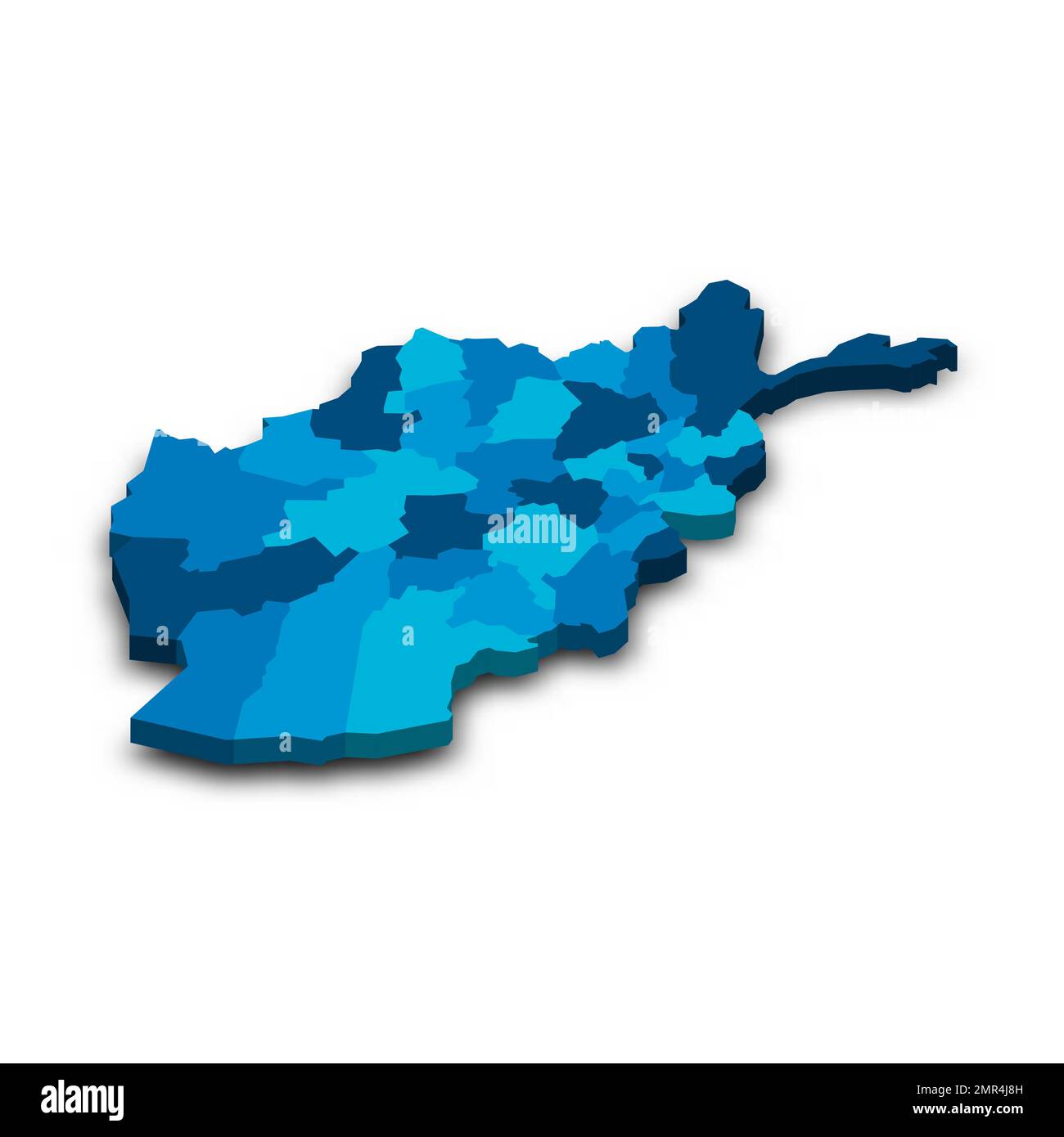 Politische Karte der Verwaltungsabteilungen in Afghanistan Stock Vektor