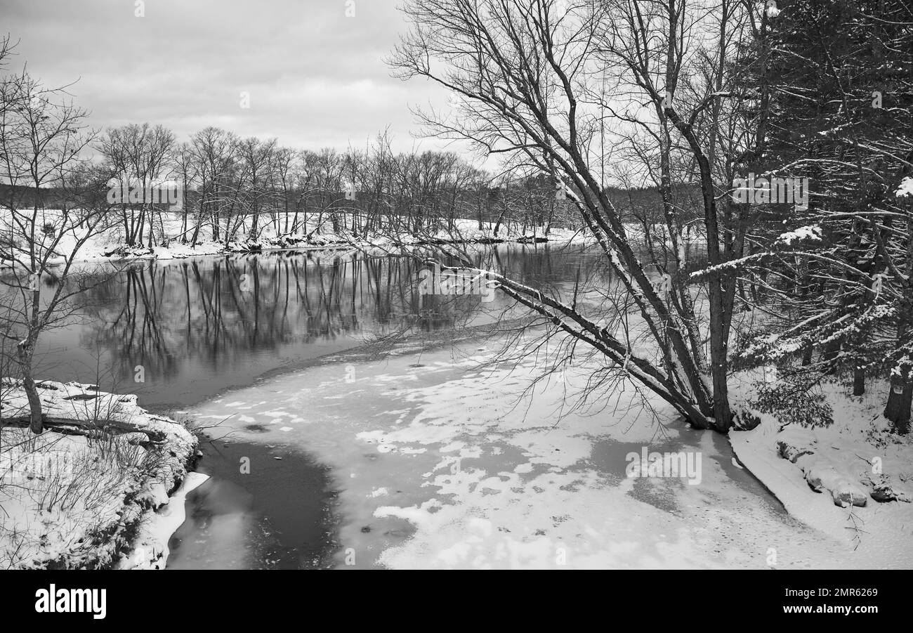 Der Androscoggin River in Leeds, Maine Stockfoto