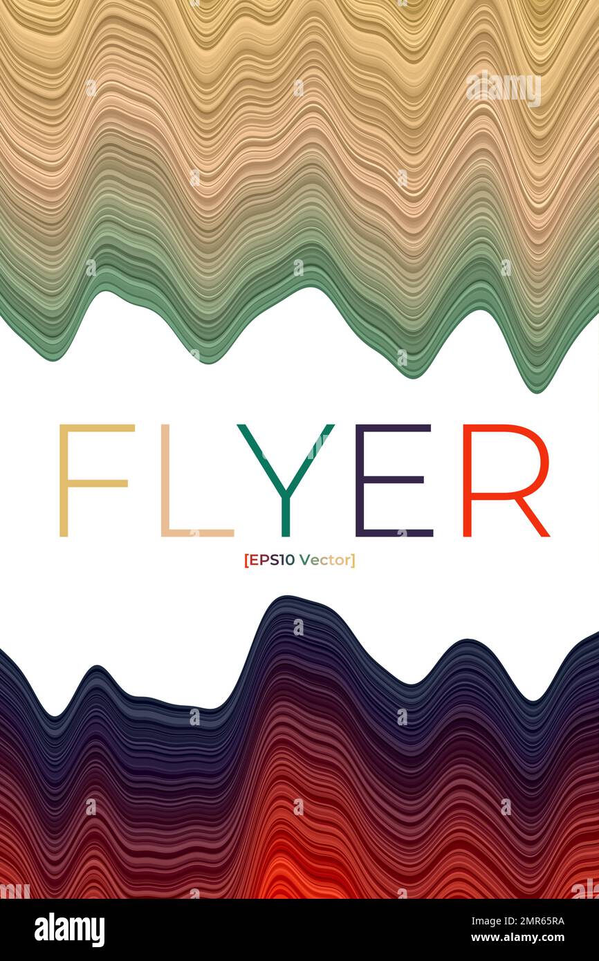 Deckblattvorlage. Kann als Banner, Flyer, Poster, Visitenkarte, Broschüre verwendet werden. Künstlerisches Design in kontrastierenden Rot-, Grün- und Brauntönen. Stock Vektor