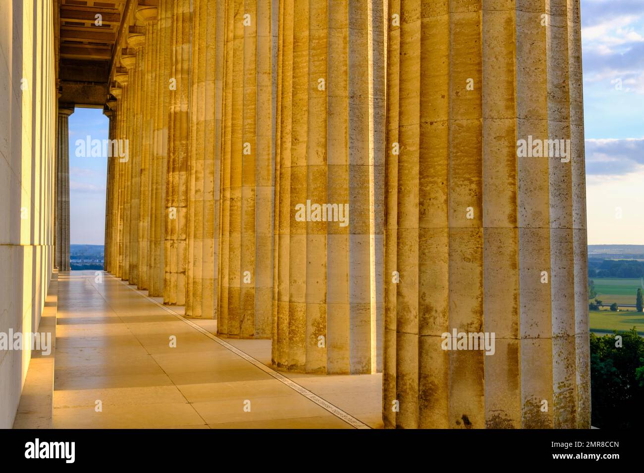 Säulen der Ruhmeshalle, Walhalla, Donaustauf, Bayerischer Wald, Oberpfalz, Bayern, Deutschland, Europa Stockfoto