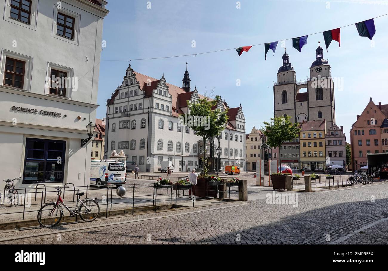 Altes Rathaus, Markt, Luther-Stadt Wittenberg, Sachsen-Anhalt, Deutschland, Europa Stockfoto
