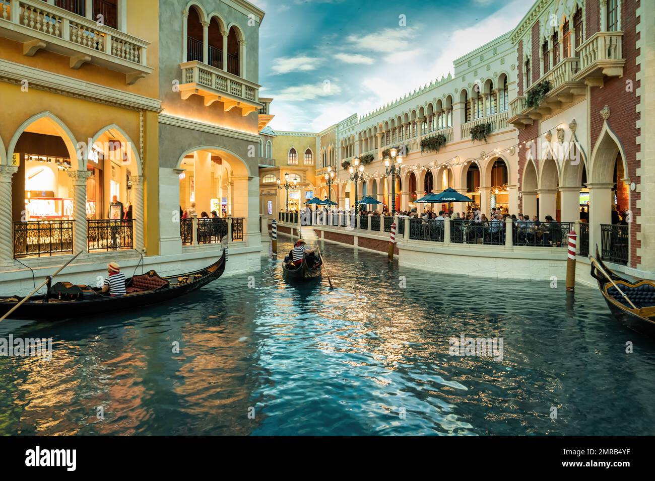 Gäste können in einem Restaurant im Venetian Casino in Las Vegas, Nevada, USA, speisen Stockfoto