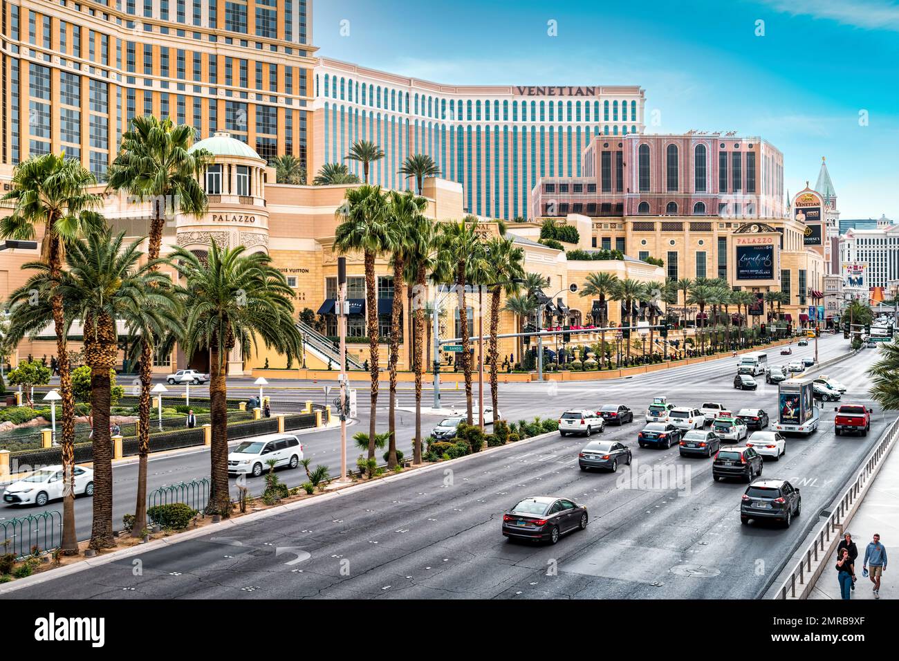 Der Strip mit Kasinos, der Las Vegas Boulevard in Las Vegas, Nevada, USA Stockfoto