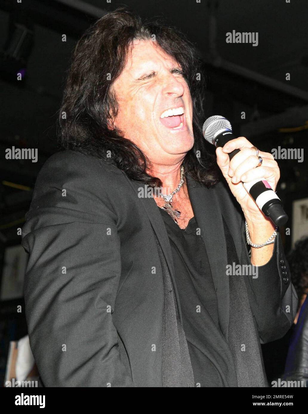 Alice Cooper tritt auf der John Varvatos 10. Anniversary Party in der John Varvatos 315 Bowery Boutique auf, einst der legendäre Rockclub CBGB. New York, NY. 09/11/10. Stockfoto
