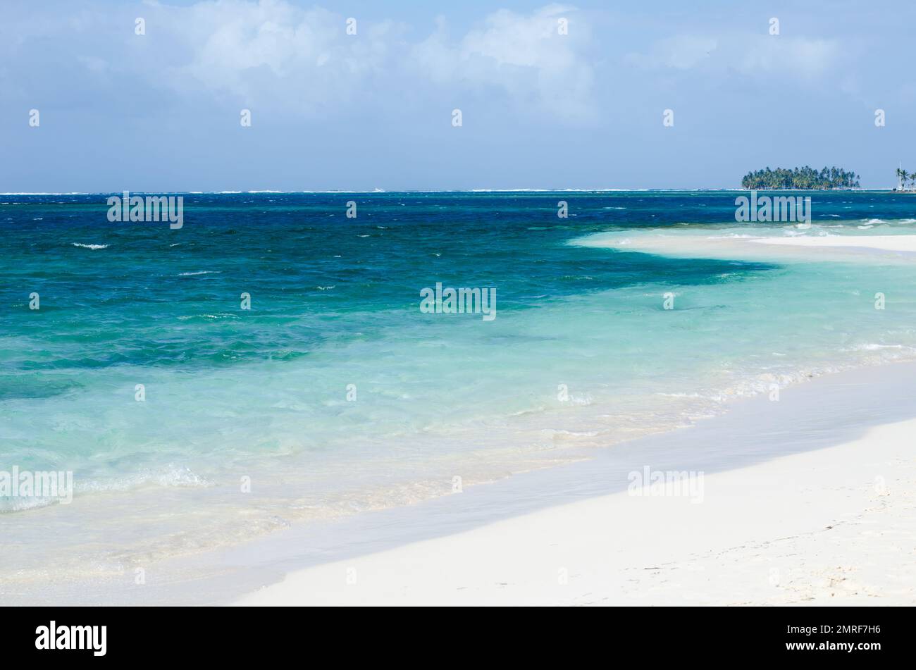 Guna Yala Archipel, ein Paradies, das aufgrund des steigenden Meeresspiegels vom Untergang bedroht ist Stockfoto