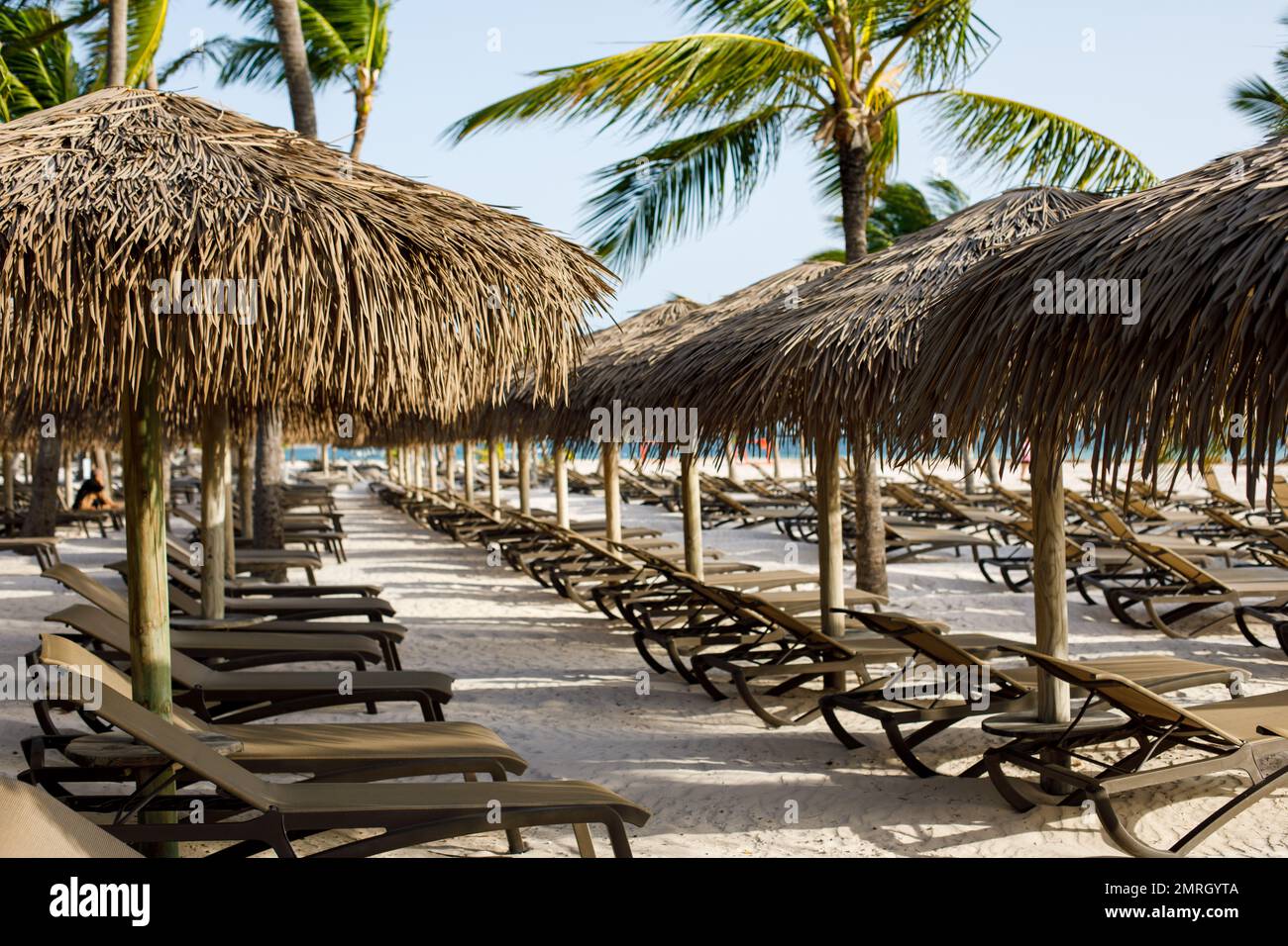 07.24.2022 Dominikanische Republik Bavaro Punta Cana Provinz La Altagracia. Strand in Bavaro. Stockfoto