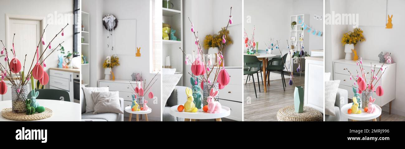 Helle Innenausstattung für Osterfeier Stockfoto