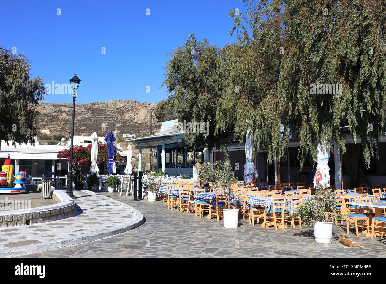 Mykonos plaza Stockfoto