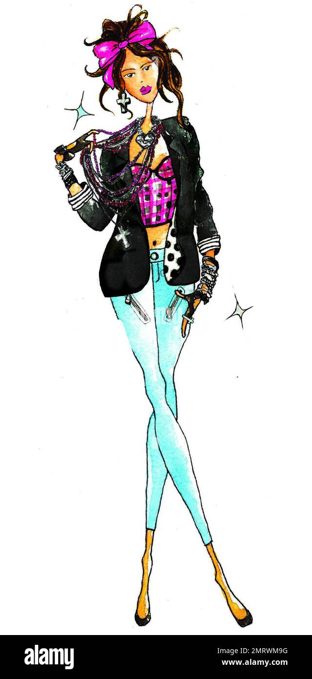 Die internationale Ikone und das weltberühmte Material Girl Madonna haben sich mit ihrer Tochter Lola zusammengetan, um eine neue, schnelle Junior-Kollektion zu entwerfen: „Material Girl“, die exklusiv bei Macy's erhältlich ist. Die Kollektion ist am 3. August in den Geschäften erhältlich – genau rechtzeitig für die Schuljahreszeit. Madonna sagt: „Lola hat Einfluss, Filme zu sehen, Musikvideos zu sehen – sie achtet darauf, was auf der Straße passiert und was die Leute tragen, und sie ist viel mehr modisch und kluger als ich zu diesem Zeitpunkt!“ Material Girl kombiniert harte und weiche Elemente wie ein Tutu-Kleid und St. Stockfoto