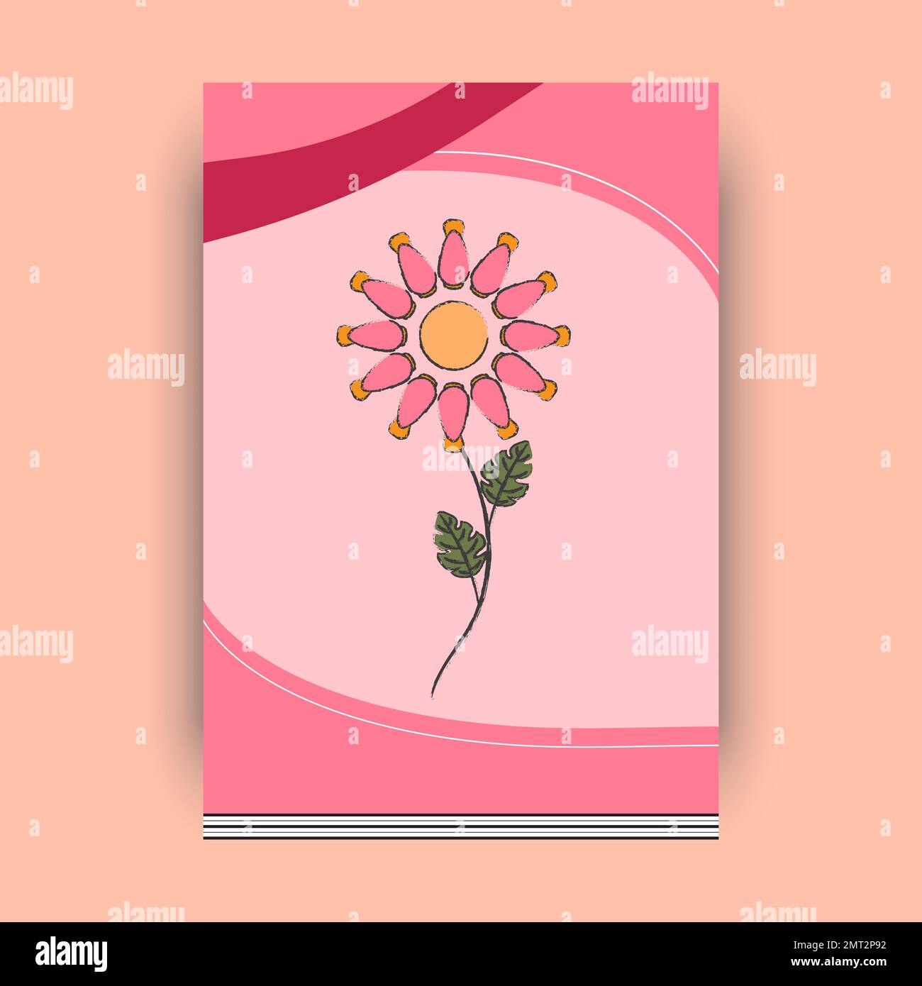 Weicher, Rosafarbener Einband Mit Blume Für Kinder Stockfoto
