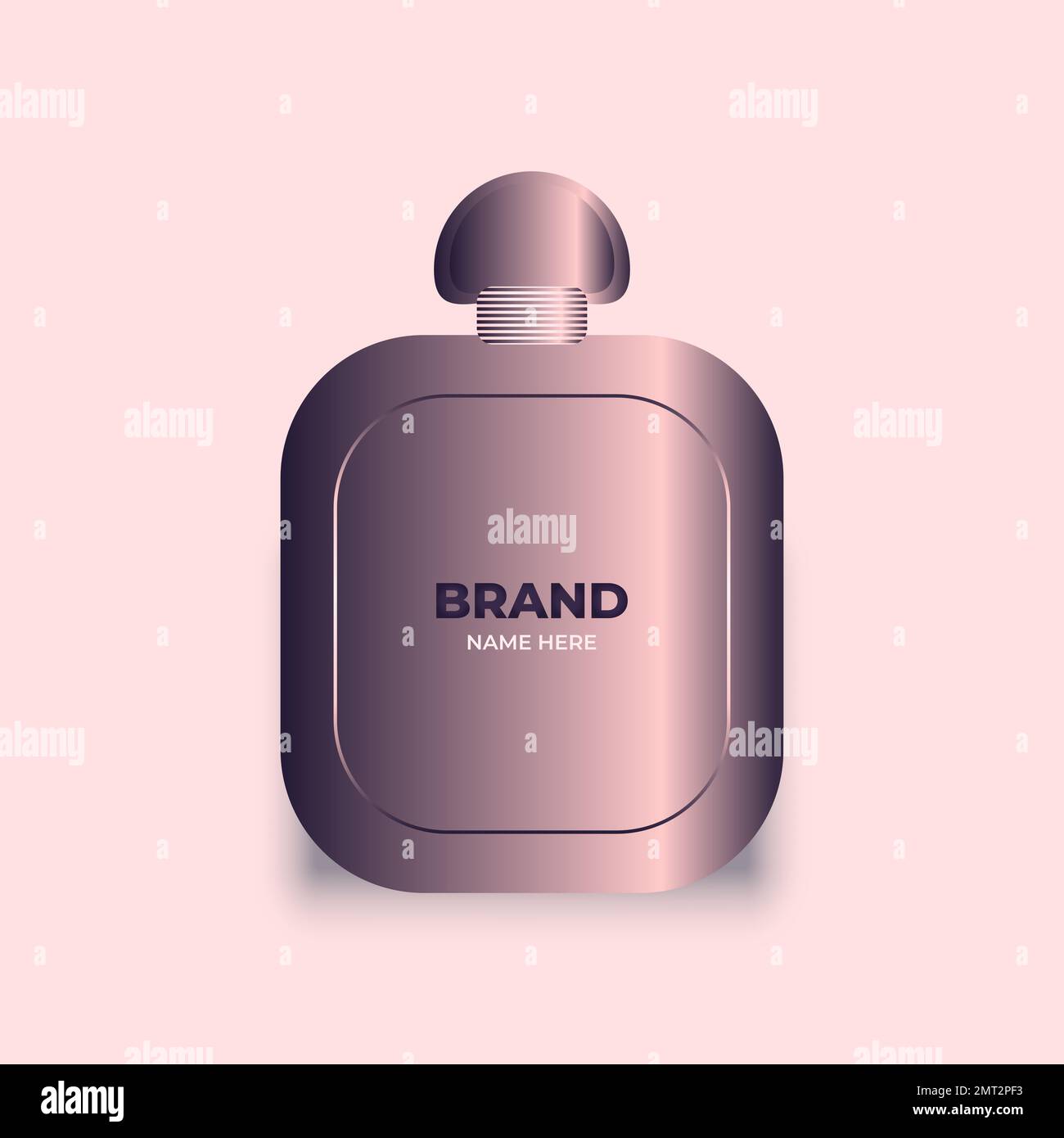 Violett luxuriöse Parfümflasche Gläser Kosmetikprodukte Werbebanner Vorlage 3D Abbildung Stockfoto