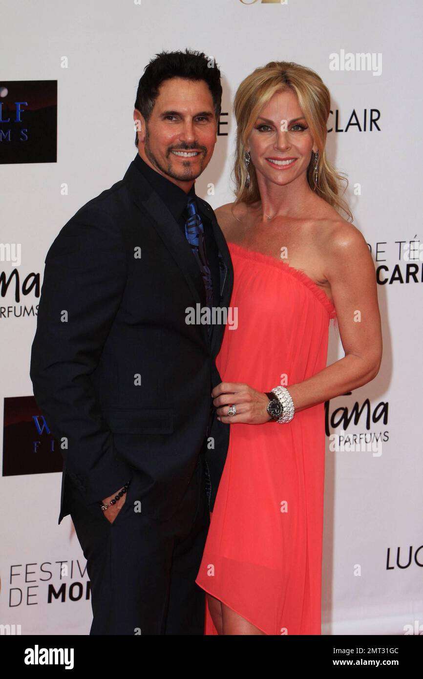 Don Diamont und Cindy Ambuehl bei der Eröffnungszeremonie des Monte Carlo Television Festival 2012 im Grimaldi Forum in Monte-Carlo, Monaco. 10. Juni 2012 . Stockfoto