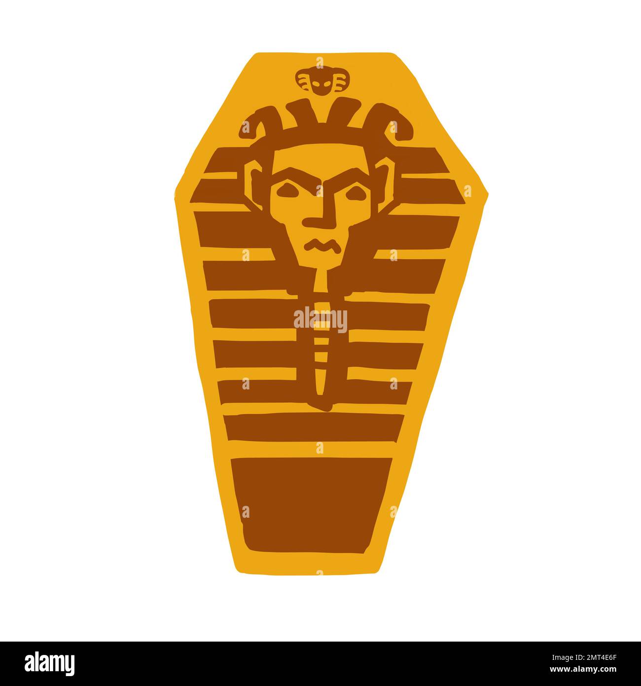 Ägyptische Sarcophagus-Pharao-Vektordarstellung im flachen Cartoon-Stil isoliert auf weißem Hintergrund Stock Vektor