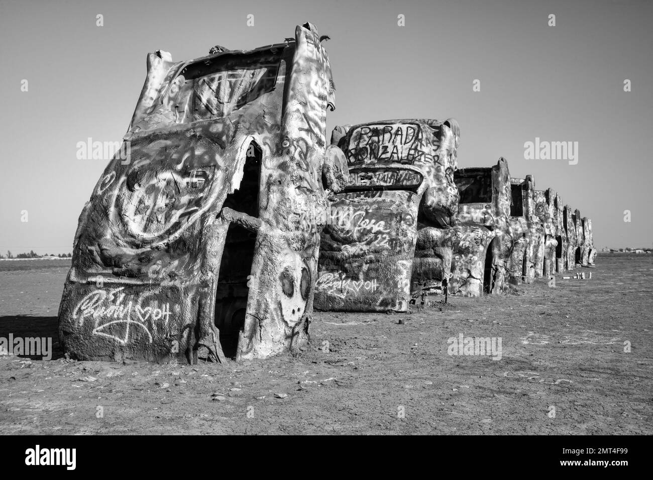 USA, Texas, Route 66, Amarillo, Cadillac Ranch, Stockfoto