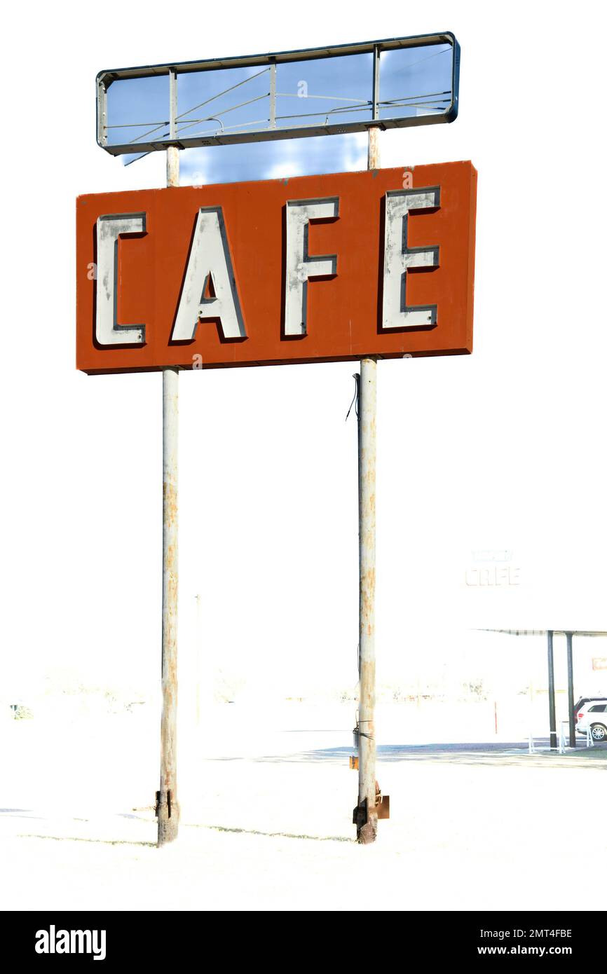 USA, Texas, Route 66, Vega, Midpoint Cafe Stockfoto