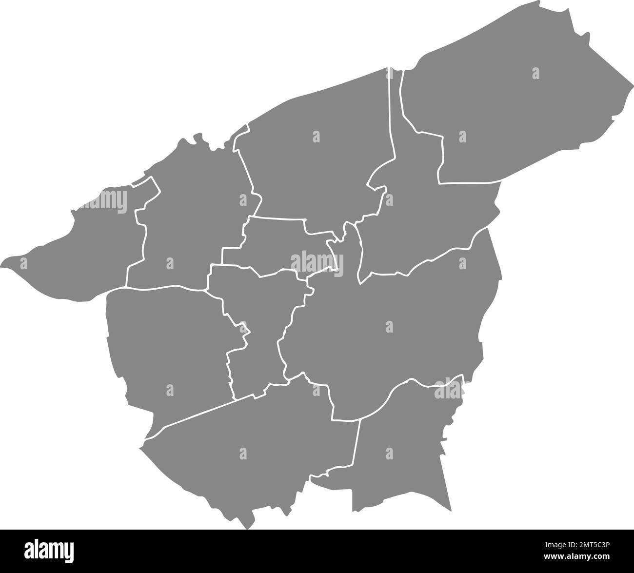 Karte der grauen Bezirke VON BOCHOLT, DEUTSCHLAND Stock Vektor