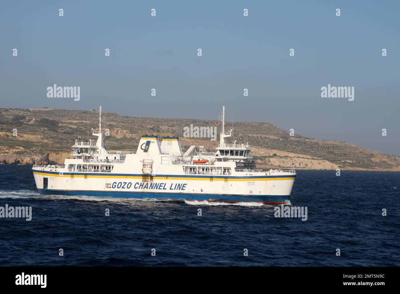 Die Fähre Malita auf dem Weg von Gozo nach Malta Stockfoto