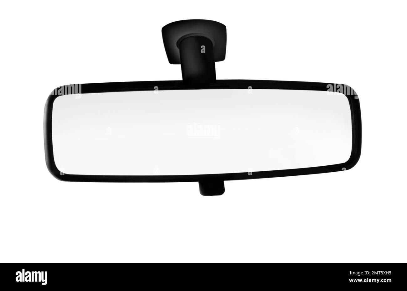Schwarzer Rückspiegel auf weißem Hintergrund Stockfoto