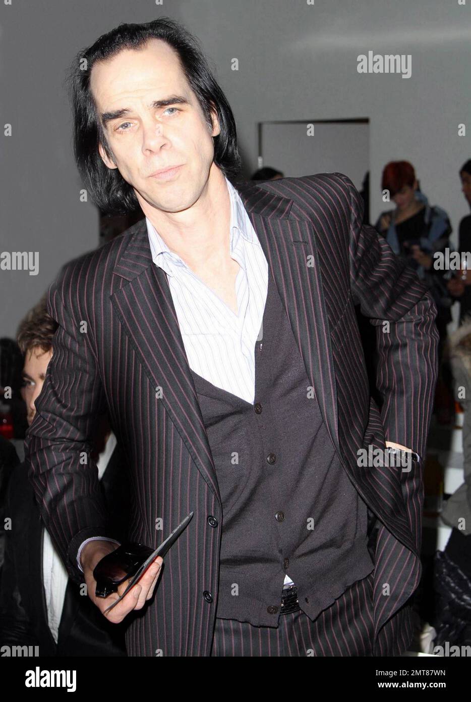 Nick Cave auf der Pam Hogg Modenschau während der London Fashion Week. London, Großbritannien. 2/22/10. . Stockfoto