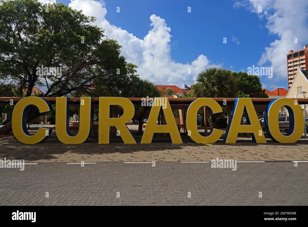 Großes Curacao-Schild Stockfoto