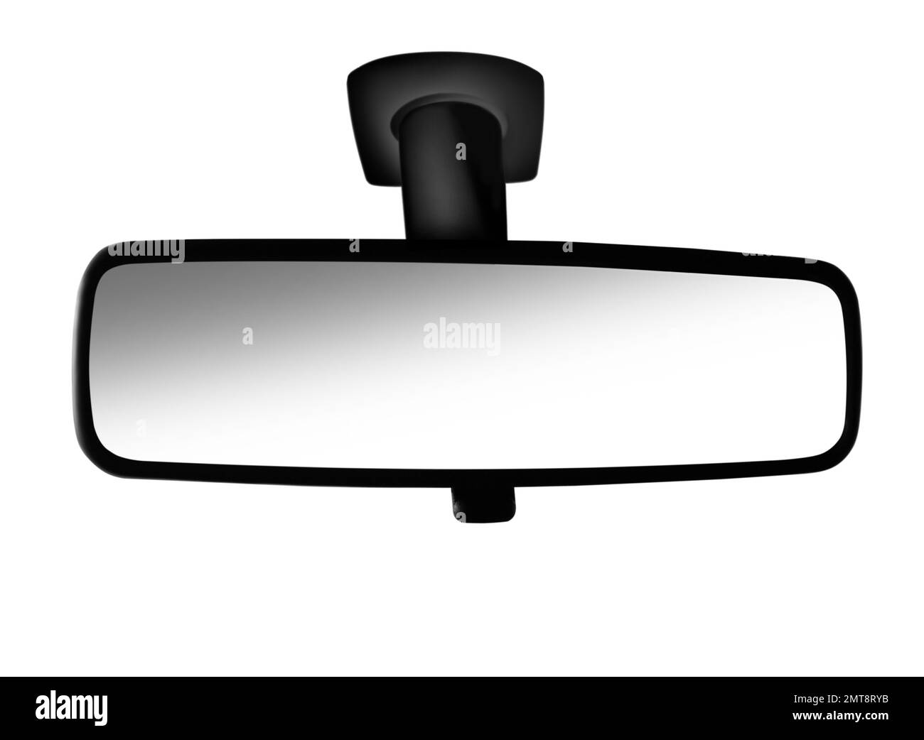 Schwarzer Rückspiegel auf weißem Hintergrund Stockfoto
