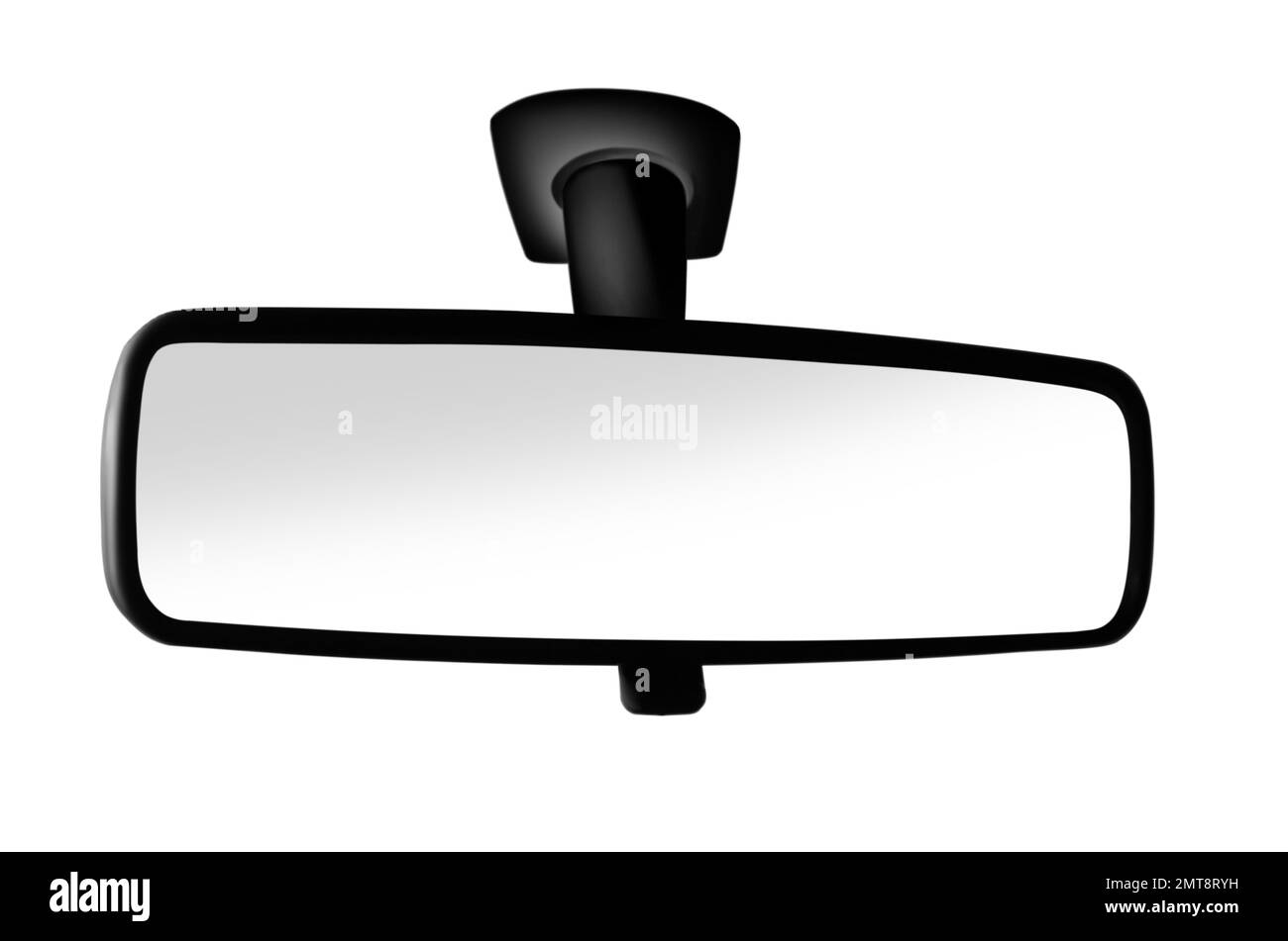 Schwarzer Rückspiegel auf weißem Hintergrund Stockfoto